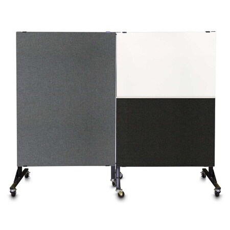 United Visual Products Enclosed Corkboard, 3 Door, 96"x48", 4" Fra, UV3427-BLACK-FORBO UV3427-BLACK-FORBO
